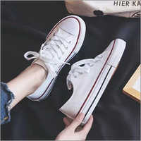 Ladies White Canvas Shoes