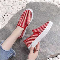 Ladies Fashion Red Loafer Shoes