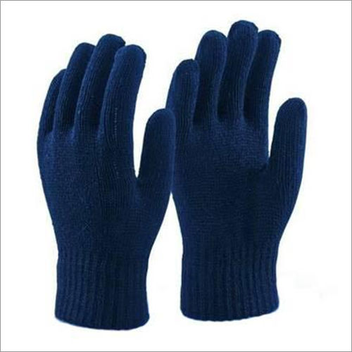 Blue Cotton Gloves - Color: White