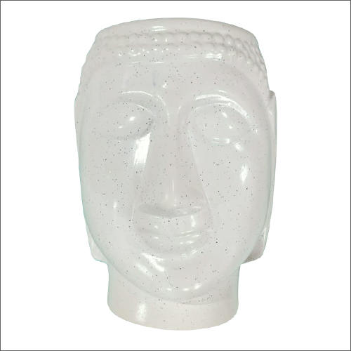 Buddha Head White Ceramic Flower Pot