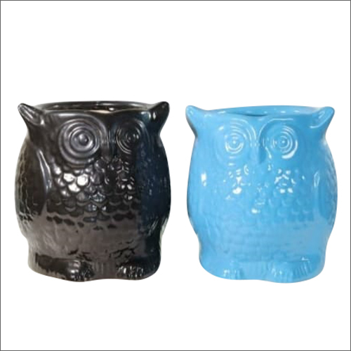 Ceramic Mini Owl Planter Pot