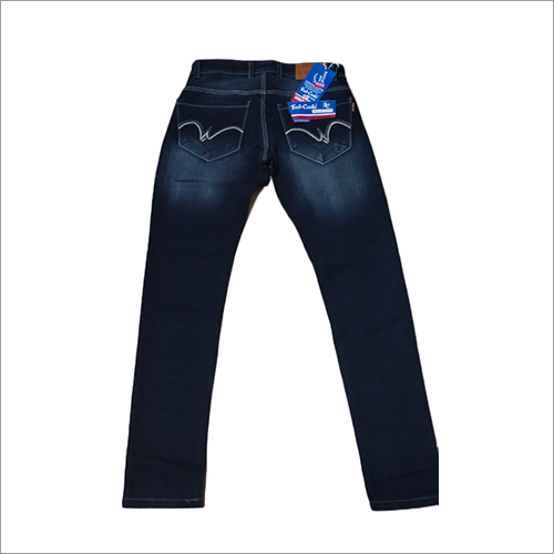 Mens Dark Blue Regular Jeans - Denim Fabric, Breathable & Washable | No Fade, Suitable for Rainy & All Seasons