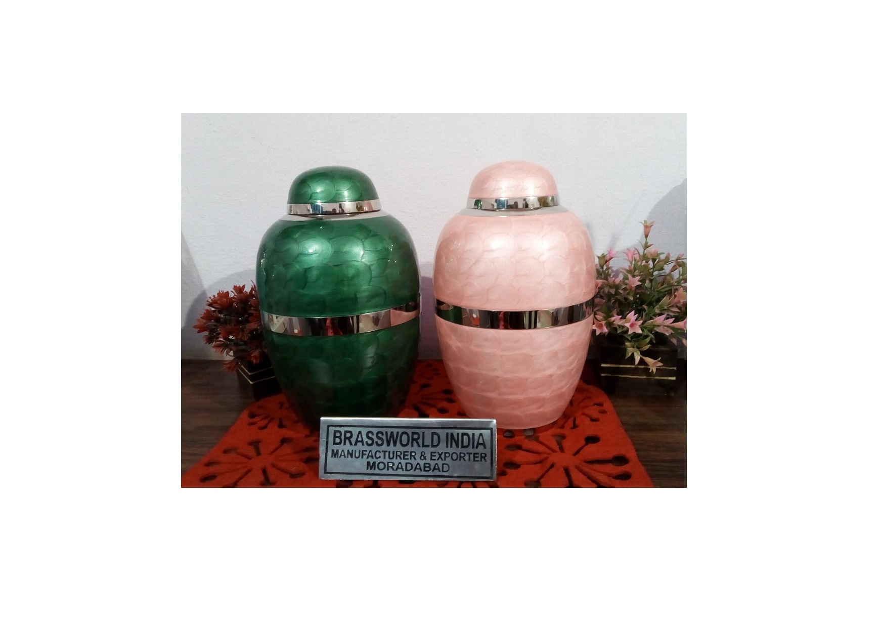 Pink Prestige Brass Cremation Urn Funeral Supplies