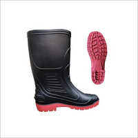 Black And Red PVC Gumboots