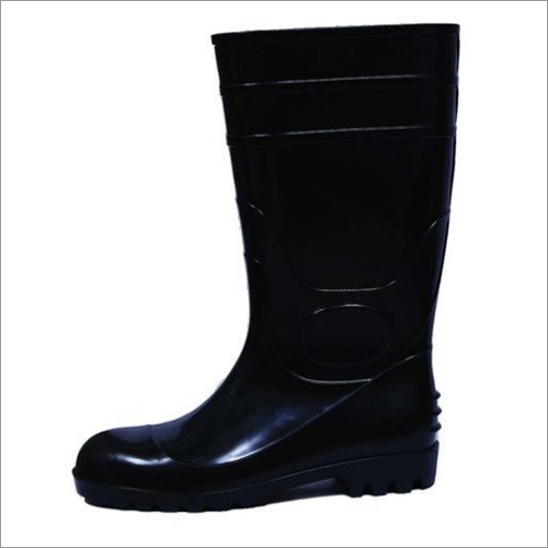 13 Inch Full PVC Black Safety Gumboots By SAFETY PLUS