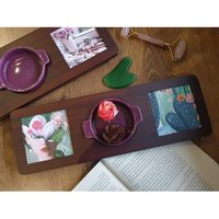 Lavender Colour Wooden Platter For Ceramic Bowl