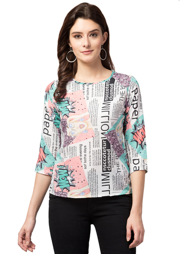 Ladies Multicolor Printed Tops