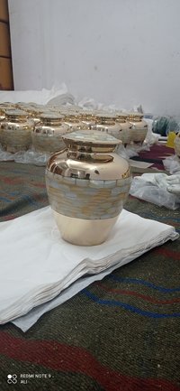 Brass Huge Mother Of Pearl Cremation Urn Funeral Supplies