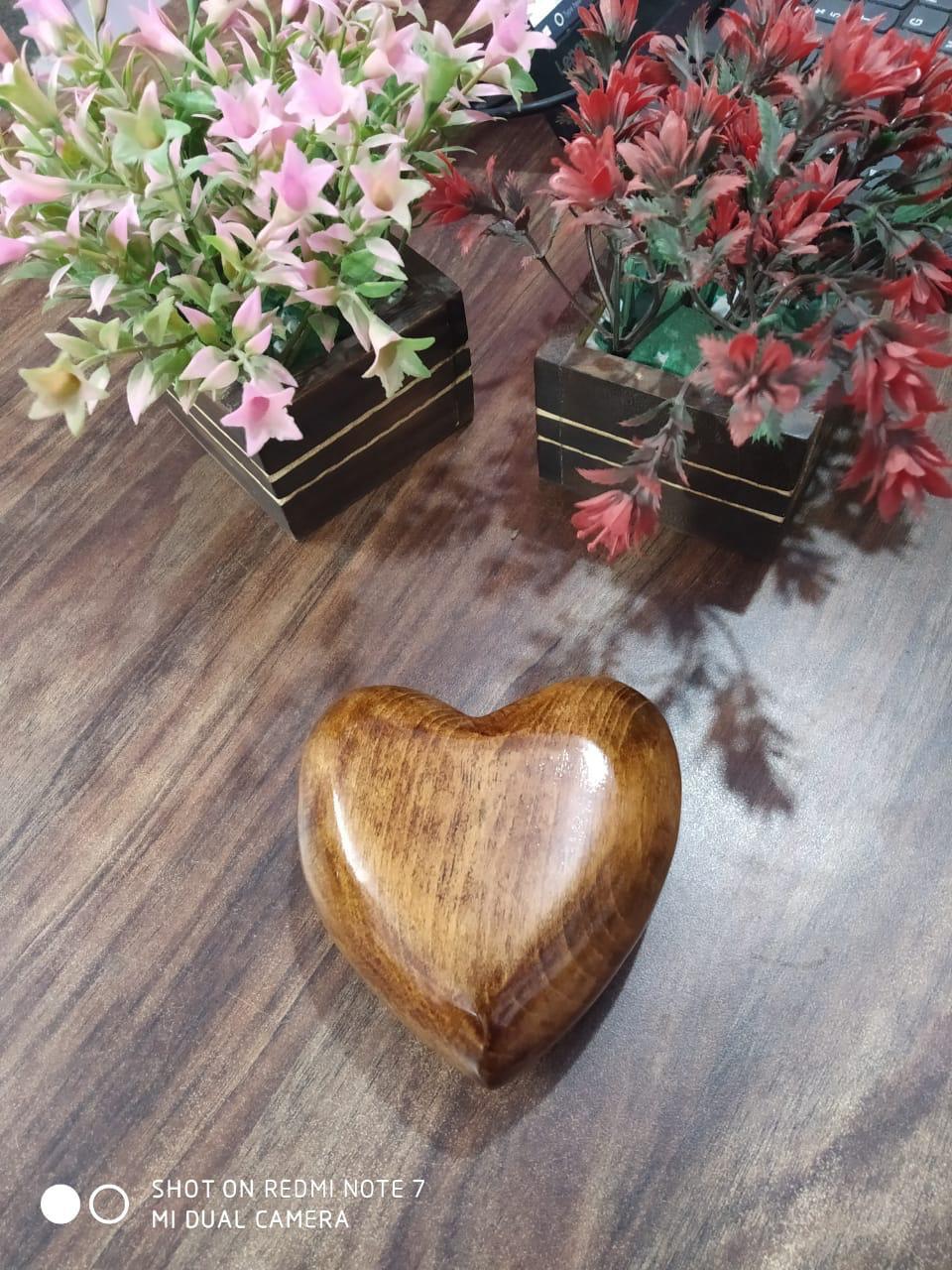 Wood Polished Heart Keepsake Urn Funeral Supplies