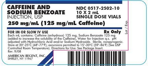 Liquid Caffeine And Sodium Benzoate Injection