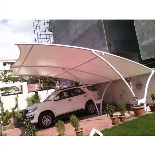 White Tensile Car Parking Structure Shed