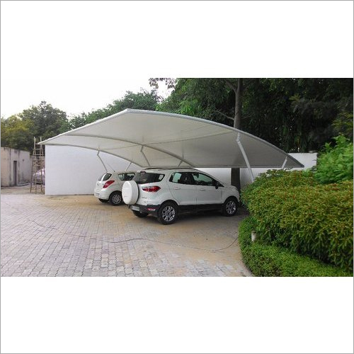 White Modular Car Parking Tensile Structure Shed