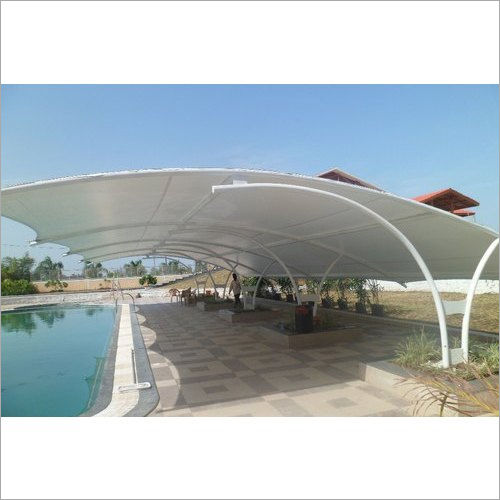 White Steel Swimming Pool Tensile Structure