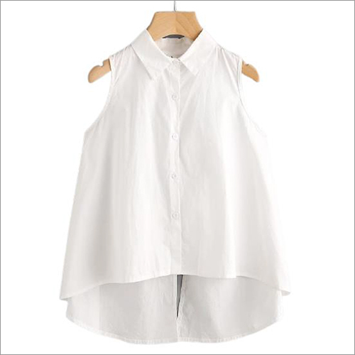 Ladies Woven Cotton Crop Blouse Top