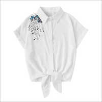 Ladies Crop Blouse Stylish Shirt