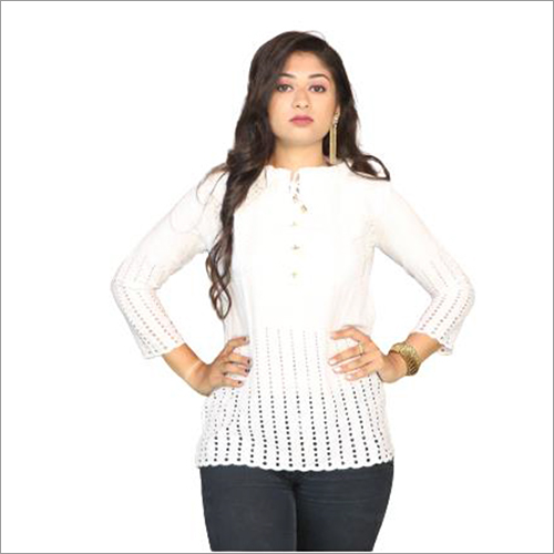 Ladies Chikan Cotton Top
