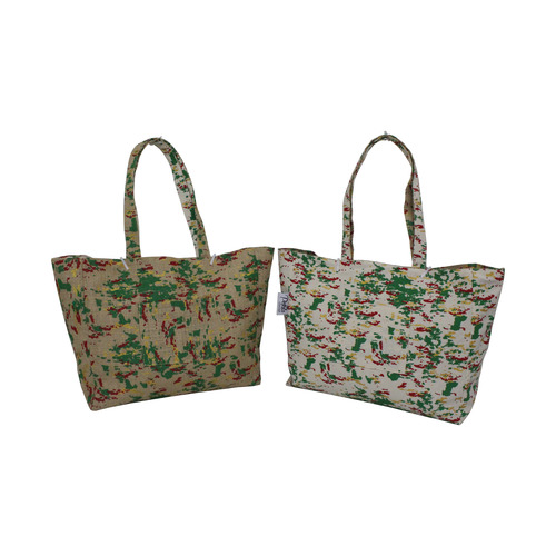 Jute And Cotton Fabric Reversible Tote Bag