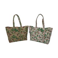 Jute And Cotton Fabric Reversible Tote Bag