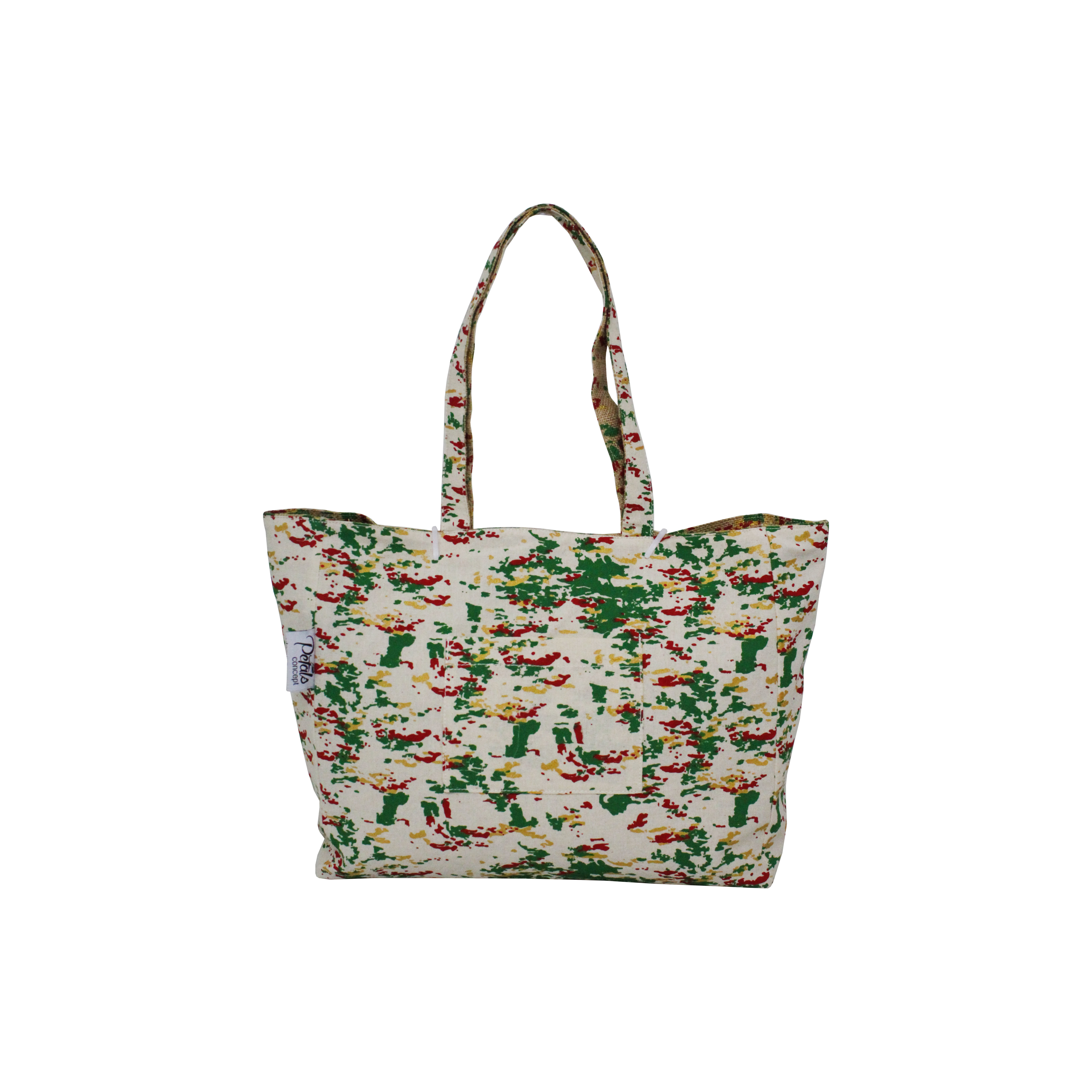 Jute And Cotton Fabric Reversible Tote Bag