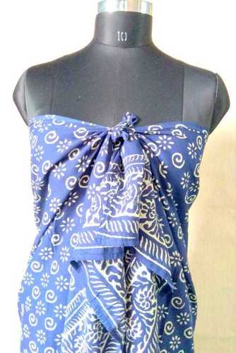 Cotton Block Printed Women  Beach Wear Sarong