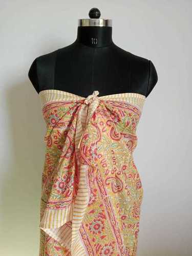 Hand Block Printed Soft Cotton Pareo Sarong