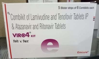 Combikit Of Lamivudine And Tenofovir Tablets Ip & Atazaavir And Ritonavir Tablets