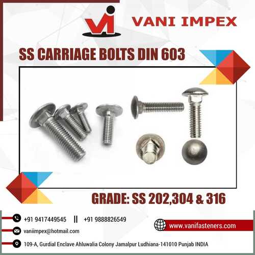 SS 304 Carriage Bolt