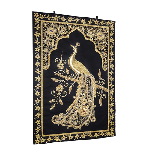 Peacock Embroidered Jewel Carpet Backing Material: Lining