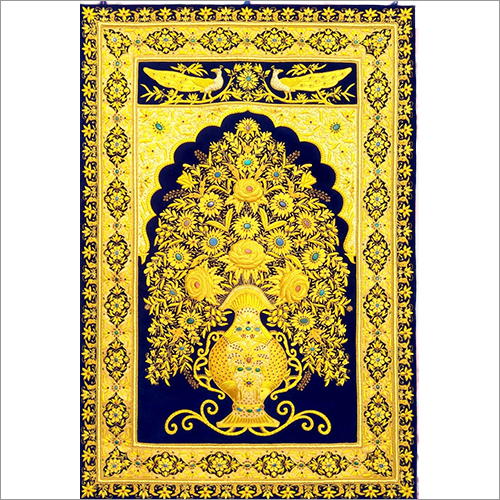 Jewel Flower Wall Hanging Carpet Design: Kashmiri