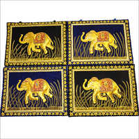 Zari Embroidered Elephant Jewel Carpet