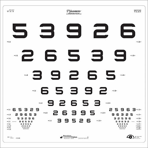 4 Meter PV Numbers Series ETDRS Chart With Islands Scrabled Version