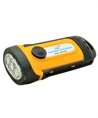 Realbuy Waterproof Dynamo Led Torch - High Grade Abs, Yellow Color, 6500k Cool Daylight | 3 Operating Modes, Battery-free Crank Charging, 100% Shock Proof, Unbreakable Design