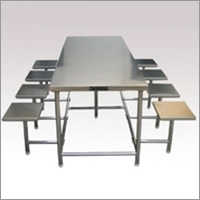 8 Seater Stainless Steel Canteen Dinning Table