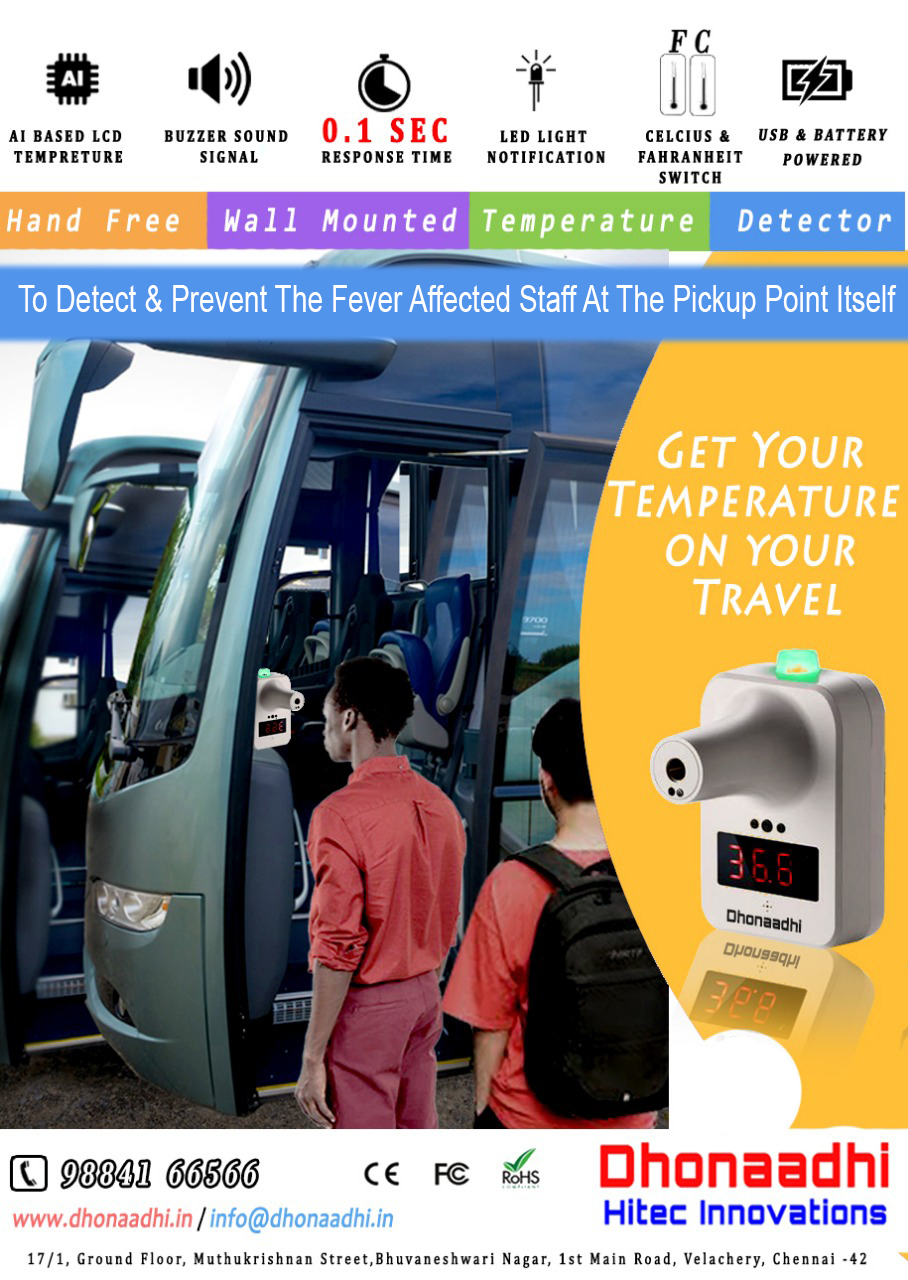 Wall Mount Thermal Scanner For Buses and Vans
