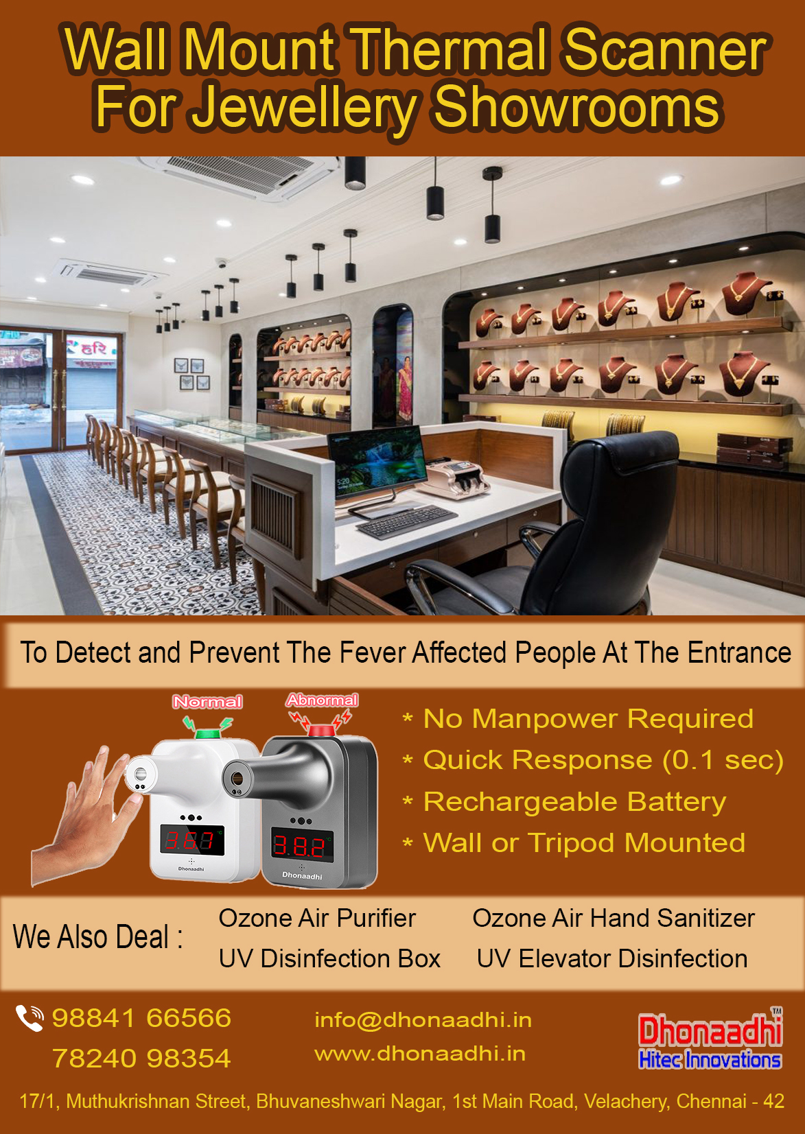 Wall Mount Contactless Thermometer