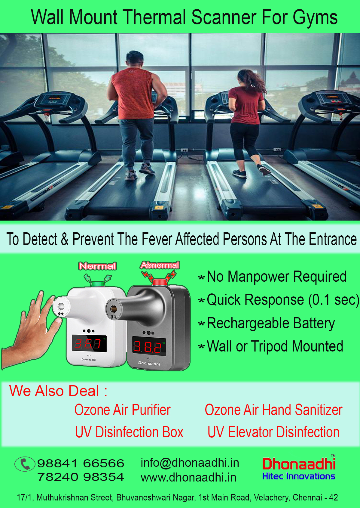 Wall Mount Contactless Thermometer