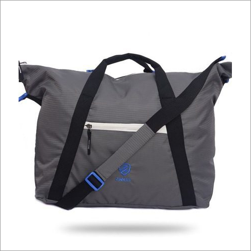 Grey And Blue Duffle Gym Bag