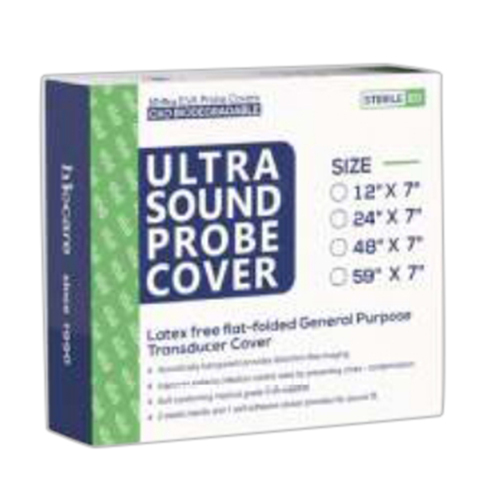 Ultrasound Probe Cover - Medical Grade, 48x7, 12x7 with Band, 59x7 Inches | Disposable, Sterilized, Pack of 10 Pieces for Safe Procedures