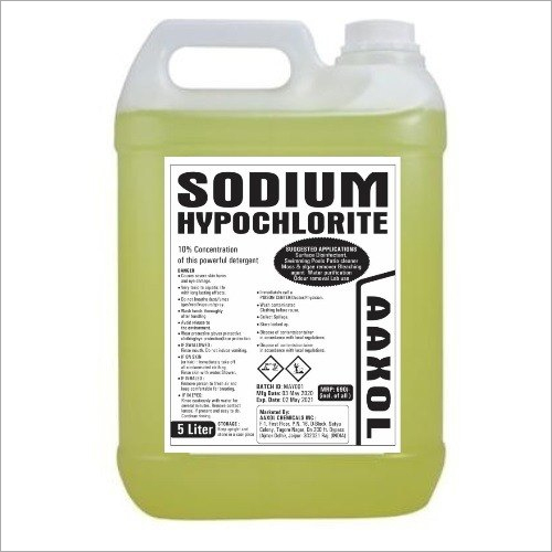 5 Liter Sodium Hypochlorite 10% Aaxol 5Liter Disinfectant Solution
