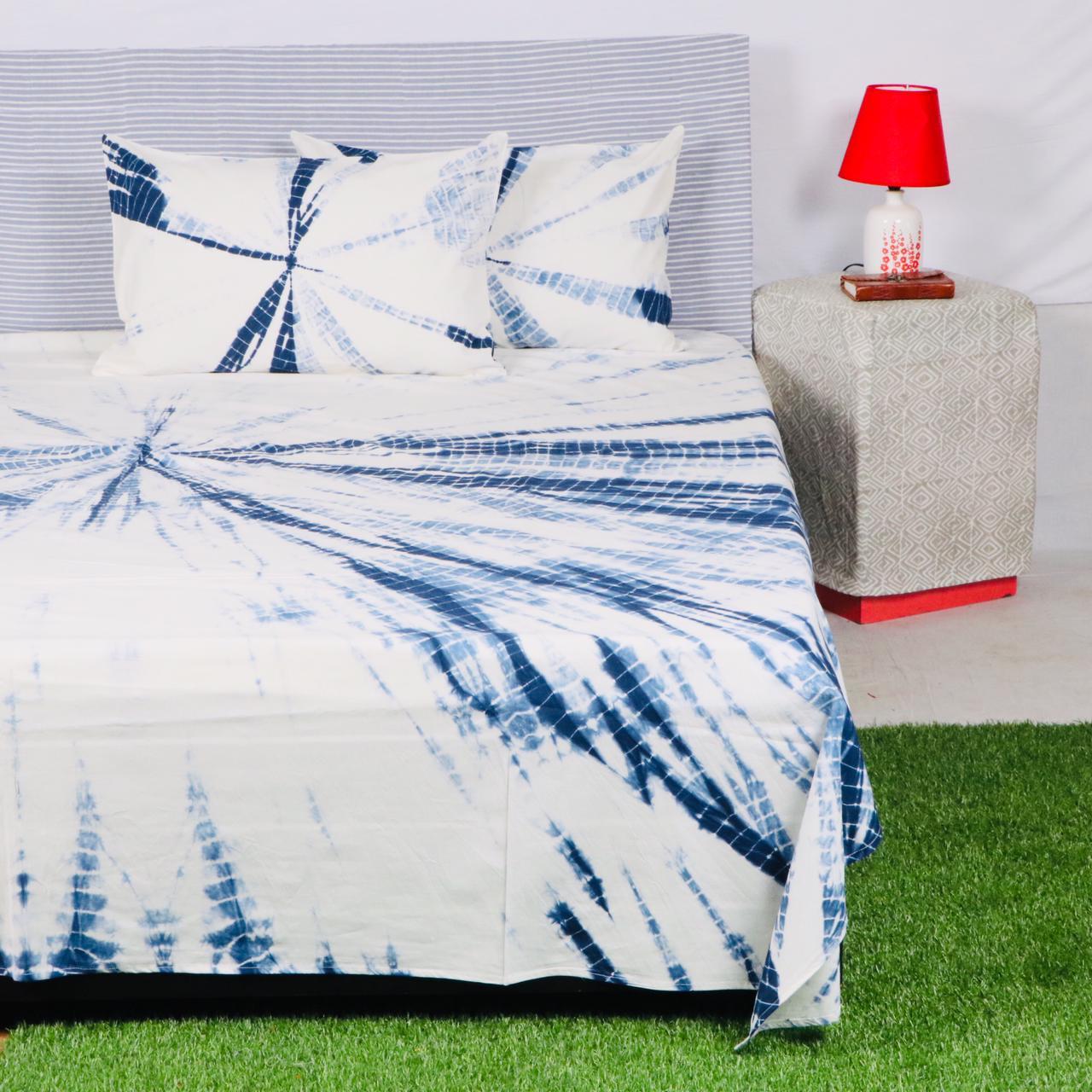 Indian Handmade Tie Dyed Cotton Bedsheet