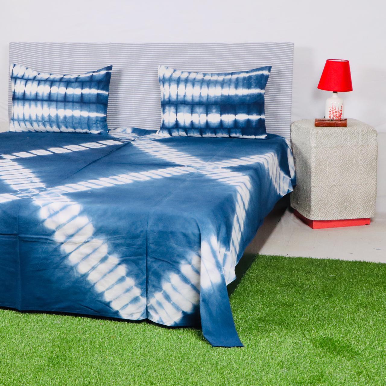 Black White Dyed Handmade Cotton Bedsheet
