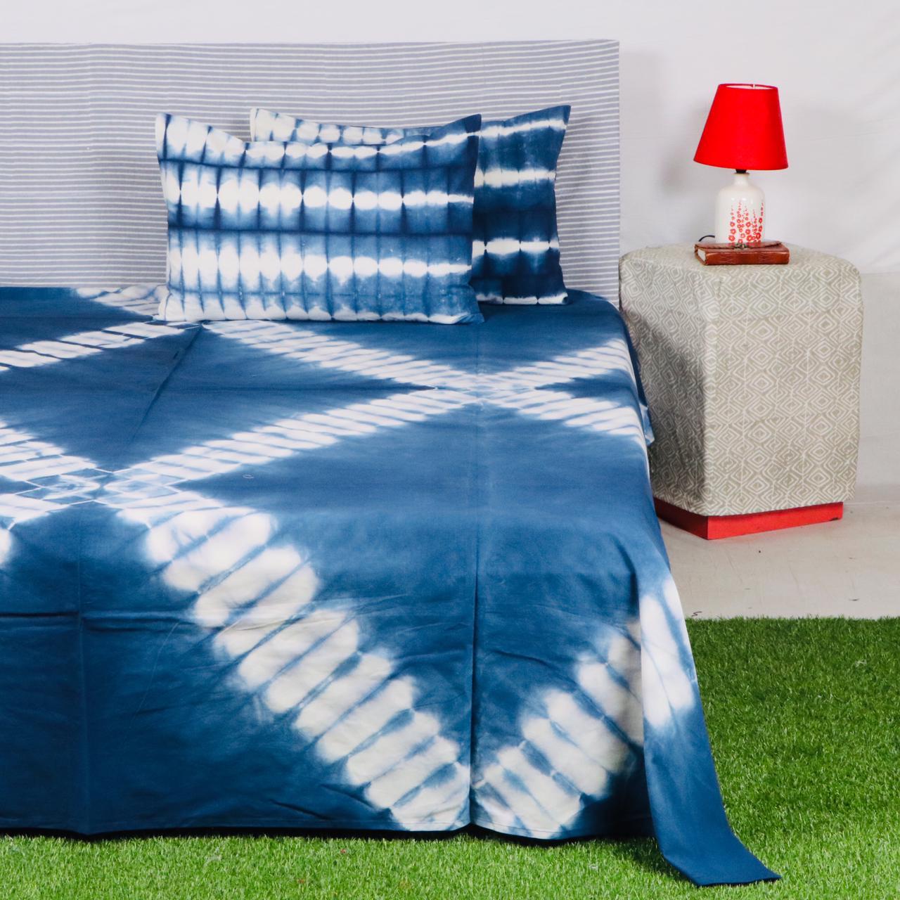 Black White Dyed Handmade Cotton Bedsheet