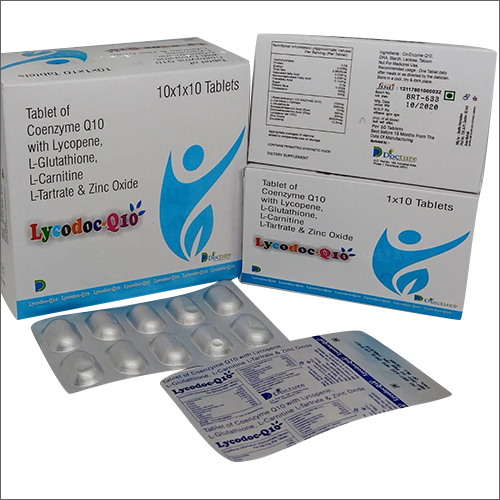 Tablet of Coenzyme Q10 With Lycopene L-Glutathione L-Carnitine L-Tartrate And Zinc Oxide