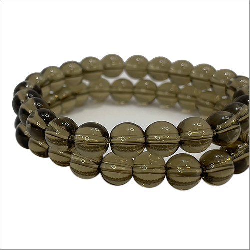 Smoky Quartz Bracelet - Unisex Stone Jewelry, Elastic Yarn for Flexible Wear | Neutralizes Negative Vibrations, Relieves Stress and Anxiety