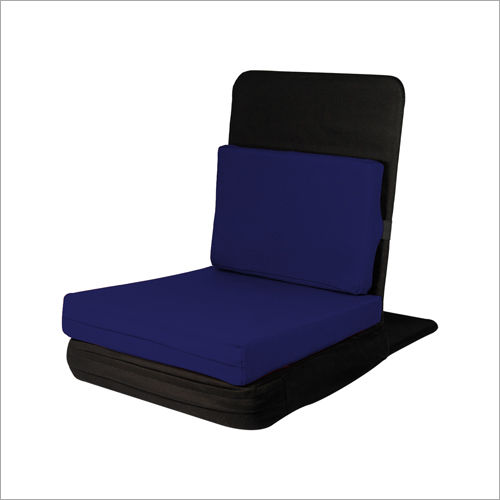 Pu Foam Navy Blue Moksh Zen Chair With Cushion And Backrest