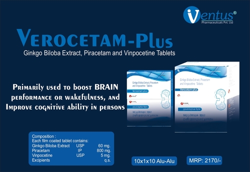 GINKGO BILOBA EXTRACT 60MG PIRCETAM 800MG VINPOCETINE 5MG By VENTUS PHARMACEUTICALS PRIVATE LIMITED