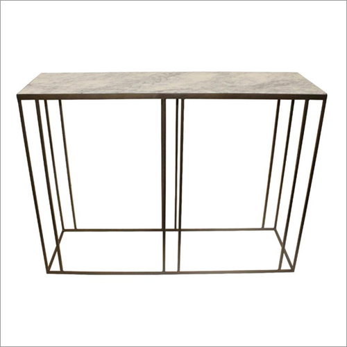 Side Table In Iron With Marble Top