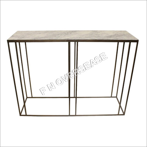 Side Table In Iron With Marble Top