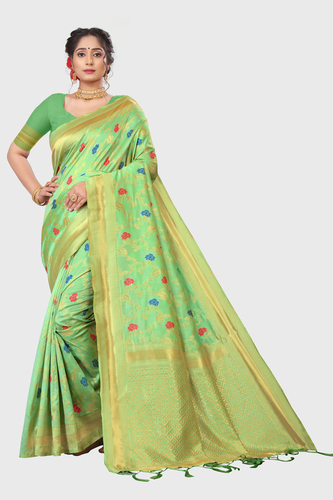Pista Indian Jacquard Saris