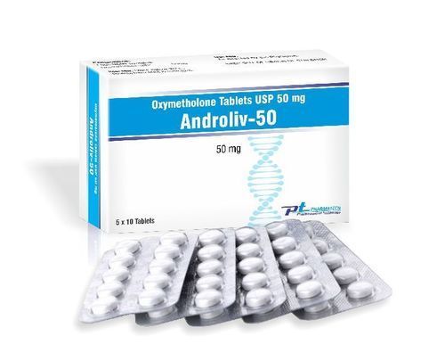 Oxymethalone Tablets - 50mg, Used to Treat Anemia in Adults and Women, Store in Cool and Dry Place